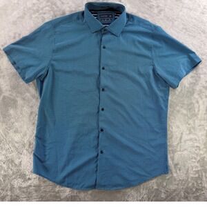 Cactus Man Tech Comfort Button Up Shirt Mens XL‎ Blue Dadcore Travel Casual